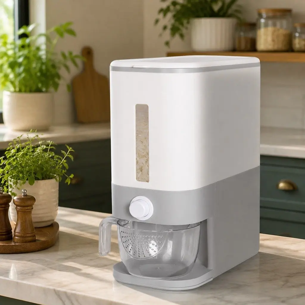 Cereal Dispenser 12L Auto Grain Storage Container Kitchen Food Organiser Button