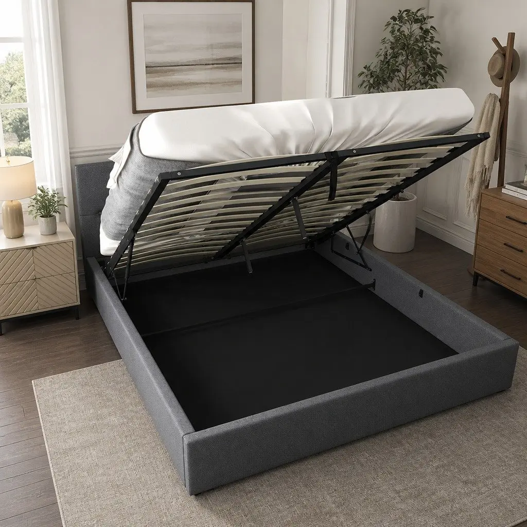 Double Gas Lift Bed with Tufted Style