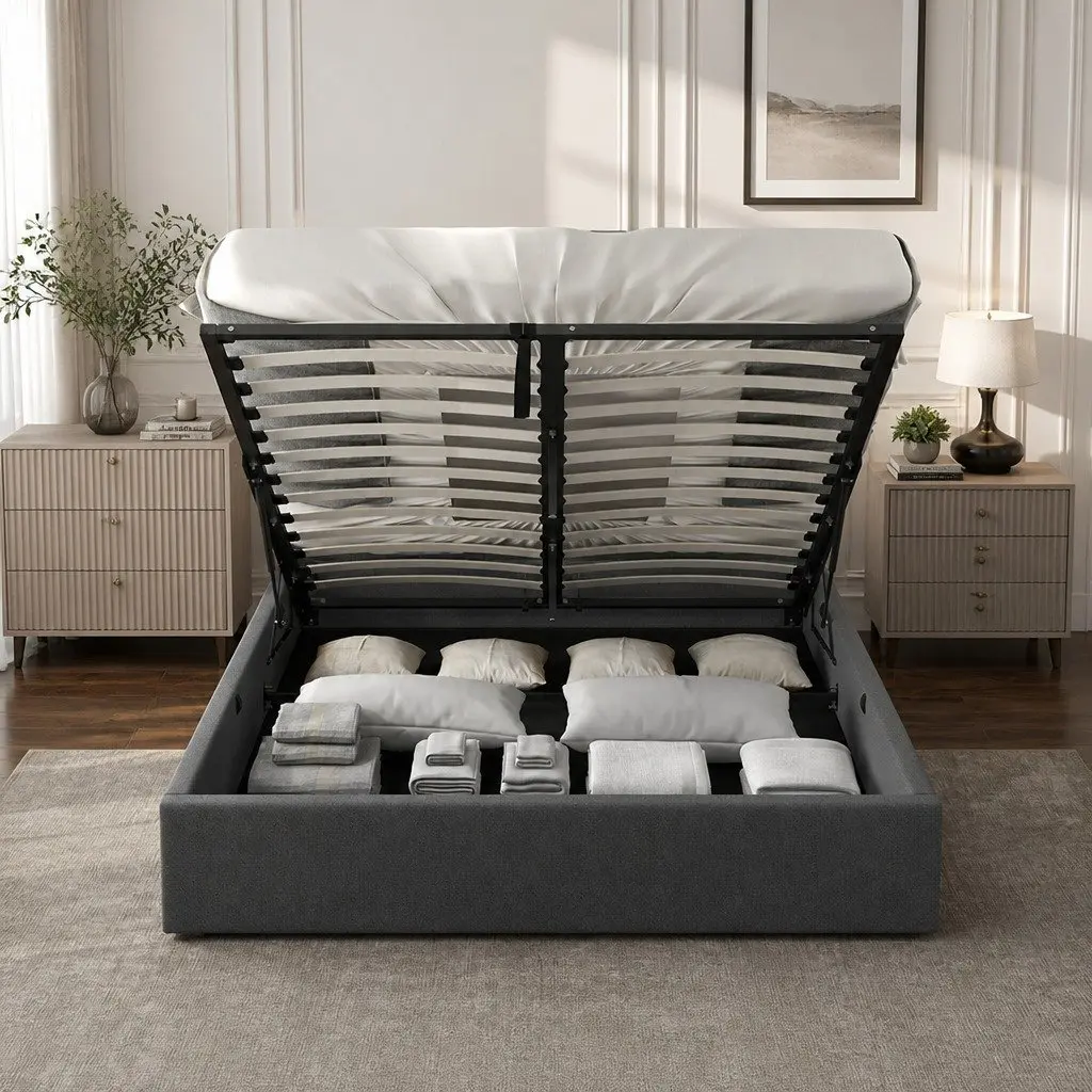 Double Gas Lift Bed with Tufted Style
