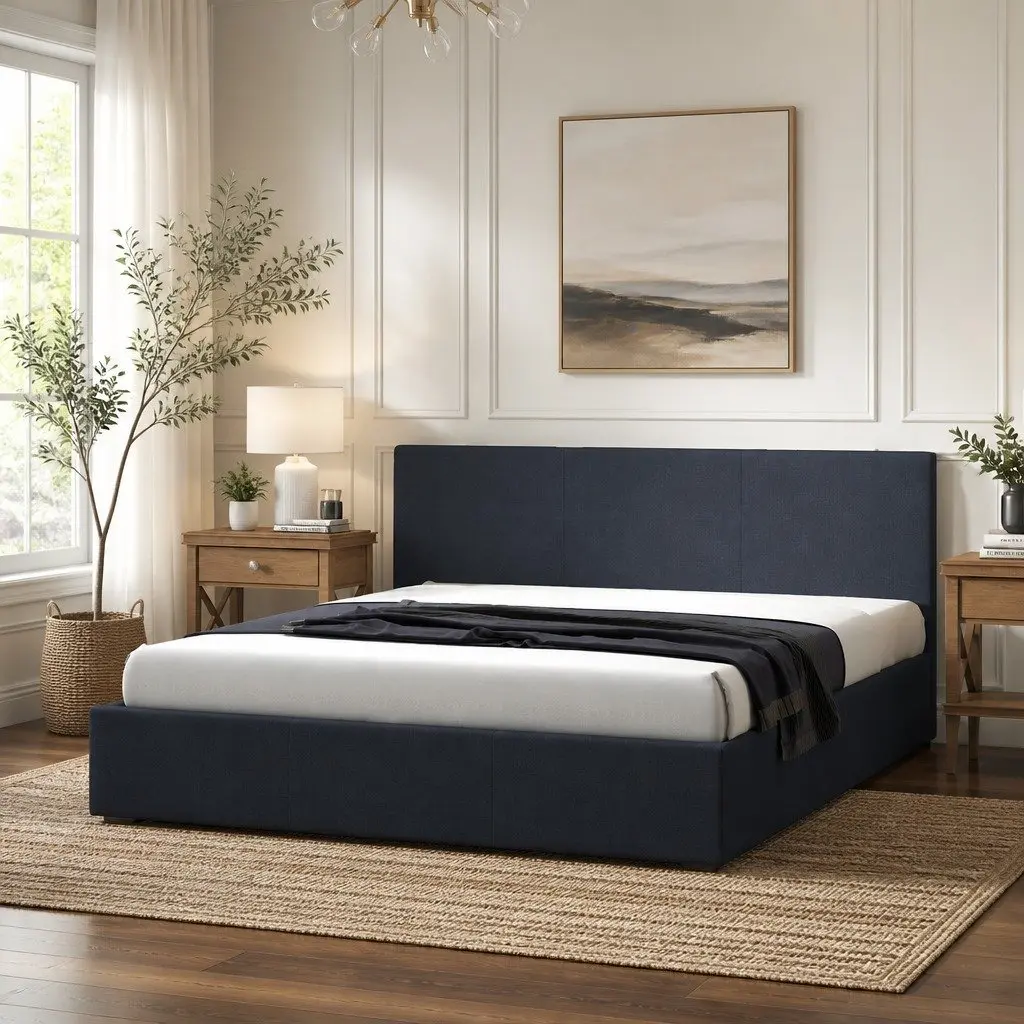 Gas Lift Bed Frame with Headboard Modern King Single Storage Platform