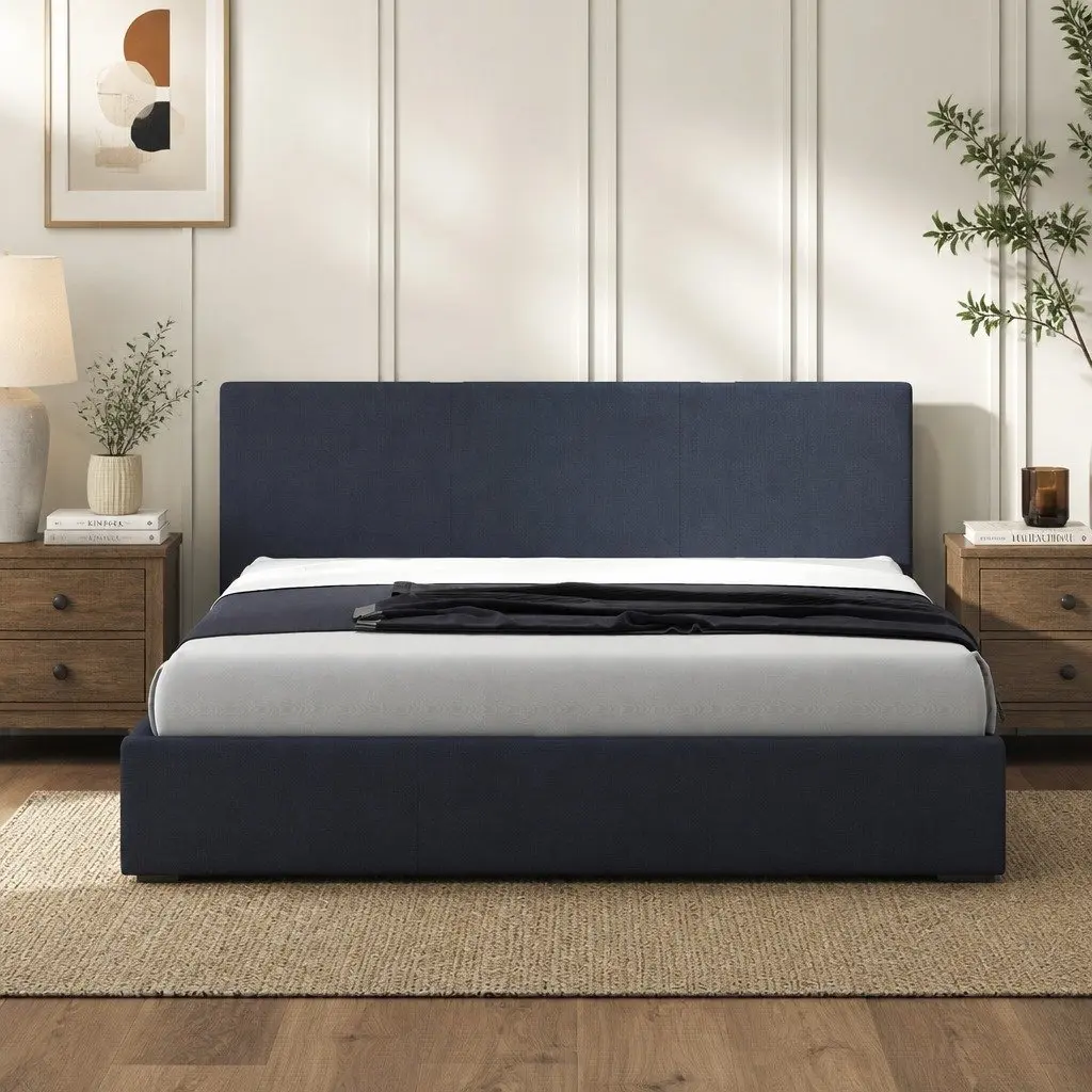 Gas Lift Bed Frame with Headboard Modern King Single Storage Platform