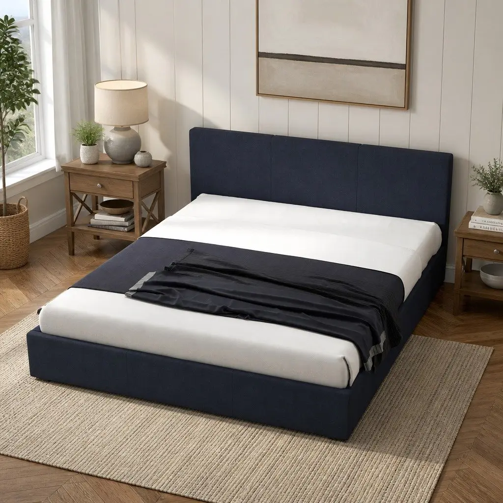 Gas Lift Bed Frame with Headboard Modern King Single Storage Platform