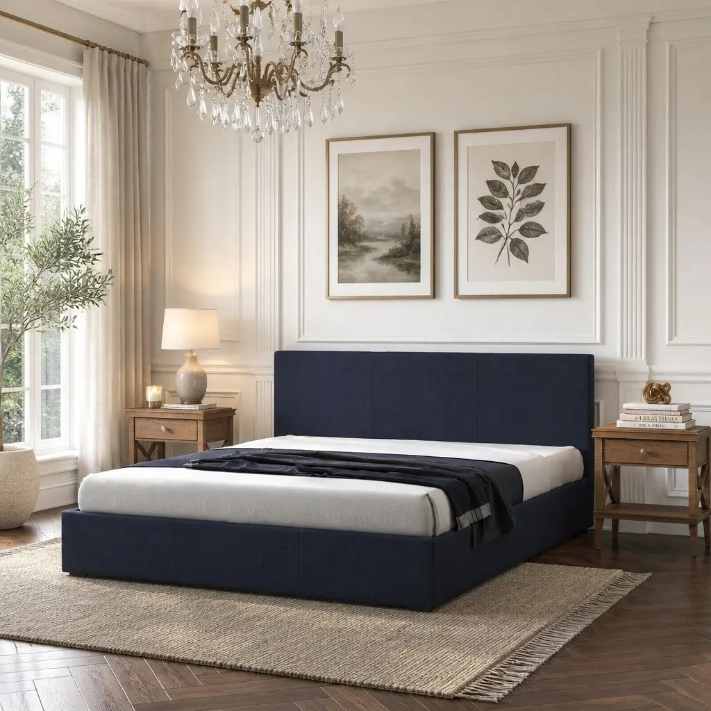 Gas Lift Bed Frame with Headboard Modern King Single Storage Platform