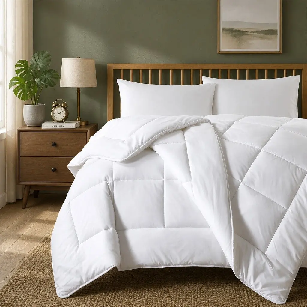 Double Quilt Eco-Silk Touch 260GSM Lightweight Breathable Bedding Comforter