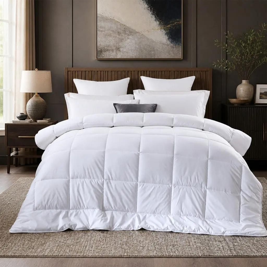 Super King Quilt Lightweight Breathable Cotton Microfibre Silk Fill 240x270cm