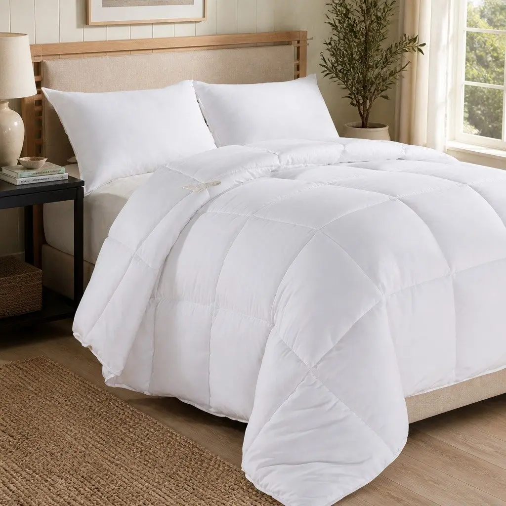 Duck Feather Down Quilt Ultra Soft Cotton Cover King Size 500GSM Baffle Box Construction