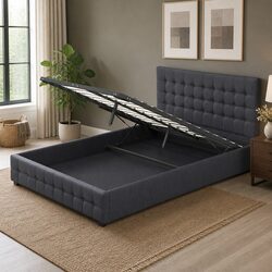 Friendly King Gas Lift Bed Frame with Storage Access
