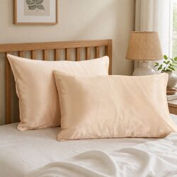 Your New Favorite Mulberry Silk Pillowcase Twin Pack in Champagne Pink