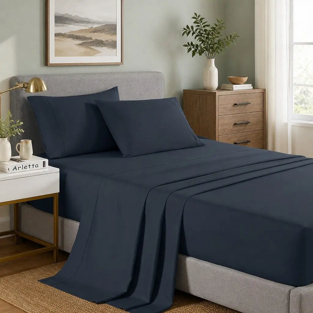 Single Bamboo Cooling Sheet Set 2000TC Charcoal Color