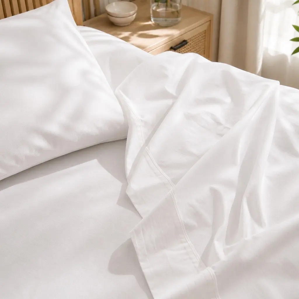 King Cotton Sheet Set Vintage Washed Soft Breathable King Size