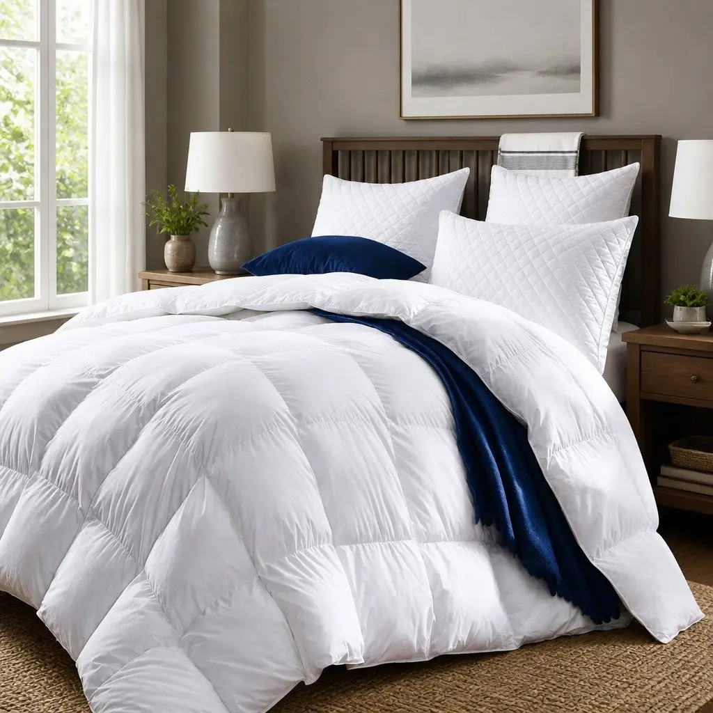 Duck Down Quilt All Season 233TC Cotton Cover 500GSM Single Size Baffle Box