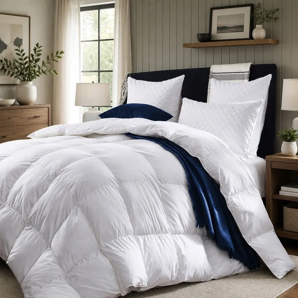Duck Down Quilt Lightweight 180x210cm 50% Down 50% Feather 233TC Cotton Cover