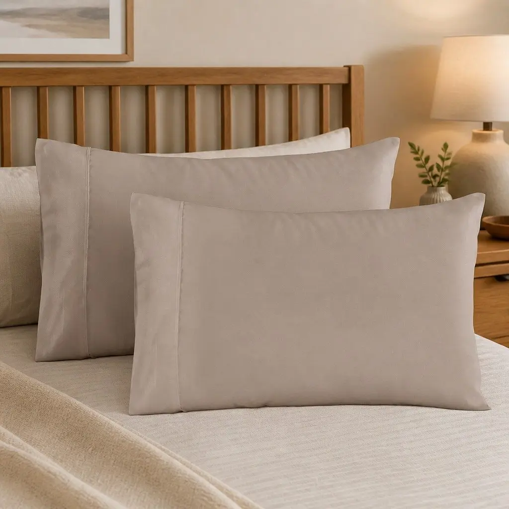 King Bamboo Blend Sheet Set 1000TC Warm Grey Bedroom Bedding Luxury Soft Sheets