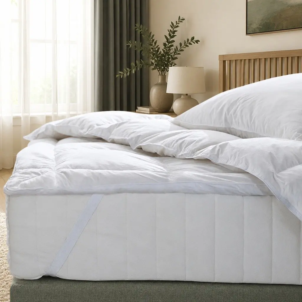Queen Mattress Topper Goose Feather Down 1000GSM Plush Luxury Bedding Cover