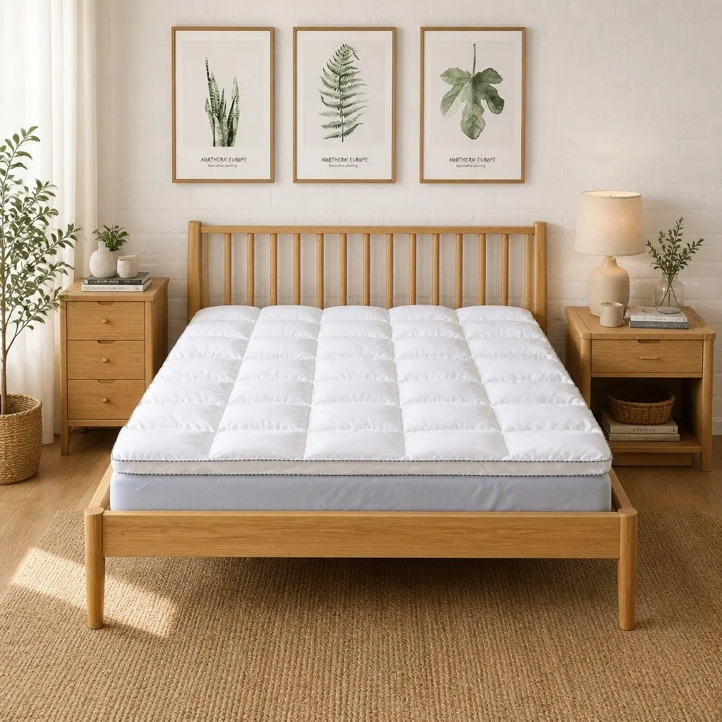 Bamboo Mattress Topper 1000GSM King Size 5cm Gusset Cooling Bed Pad Layer