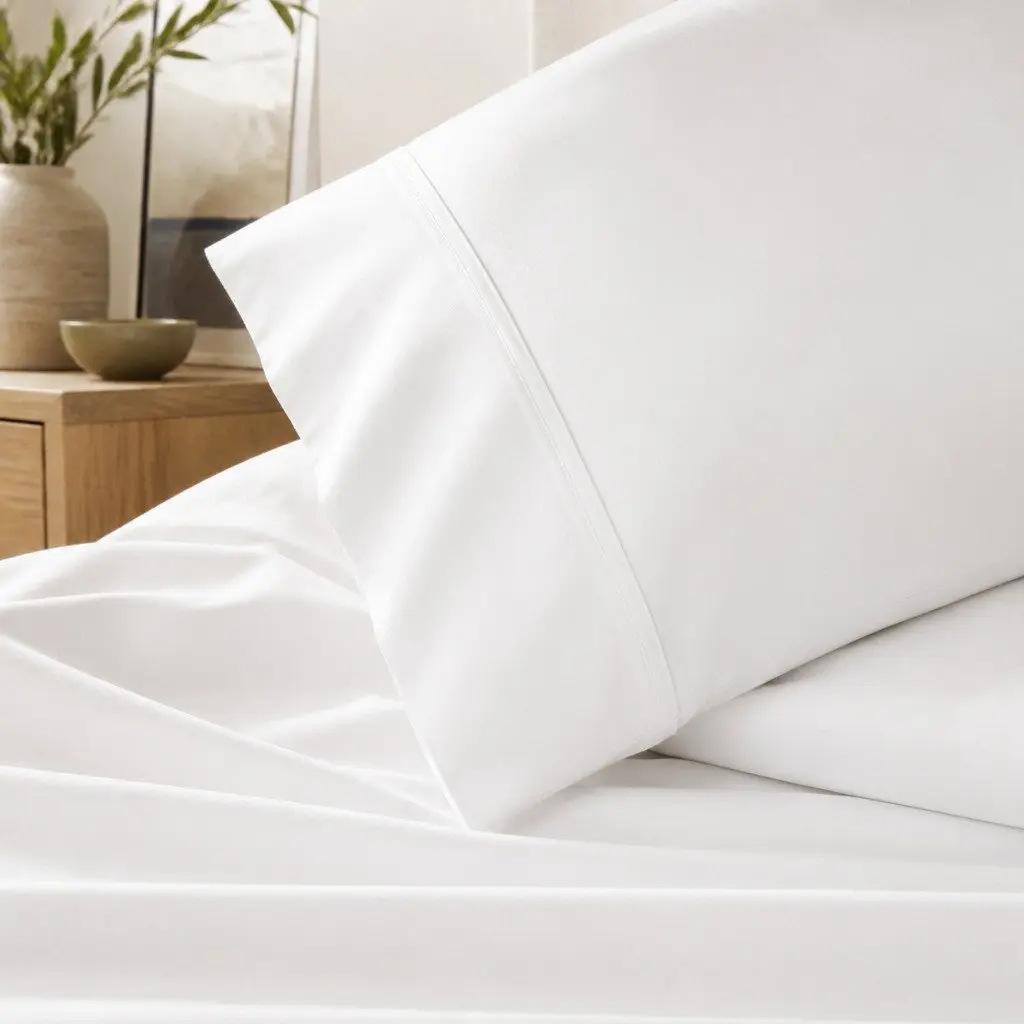 Queen Bamboo Cotton Sheet Set 1000TC White
