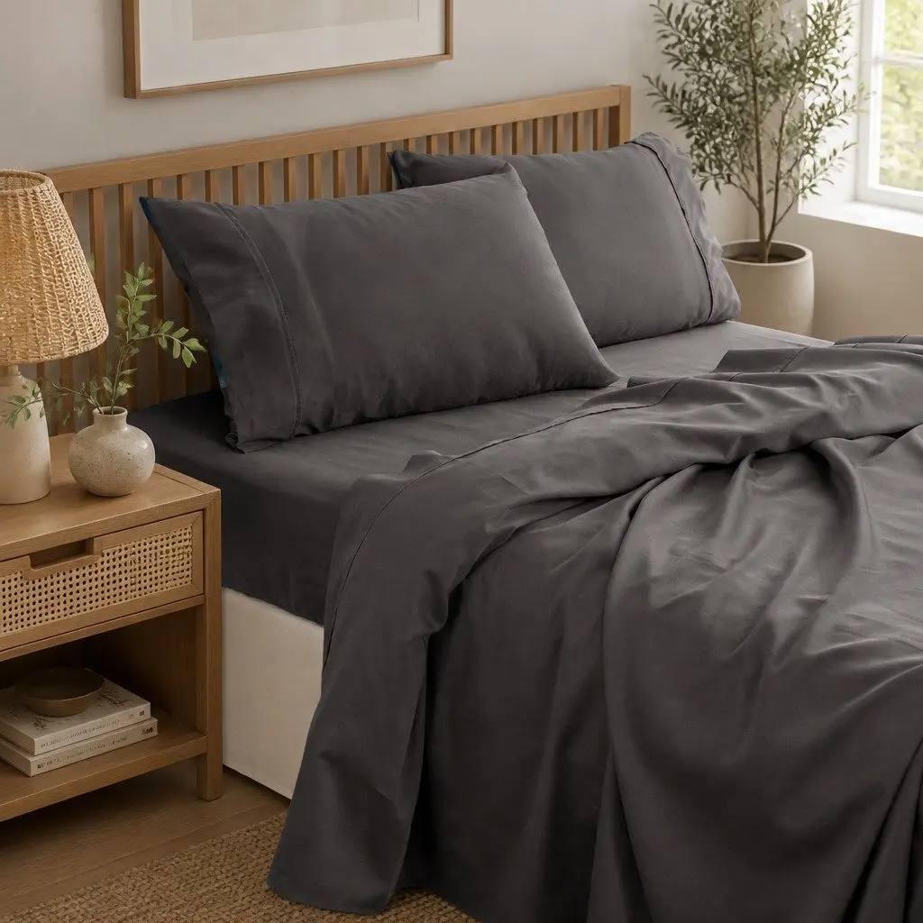 Queen Bamboo Cotton Sheet Set