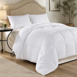 Super King Duck Feather Down Quilt 500GSM Cotton Cover Baffle Box Construction