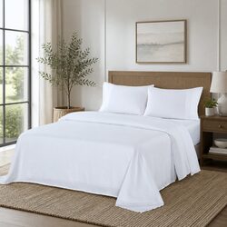 Friendly 4 Piece Satin-Weave Sheet Set, White