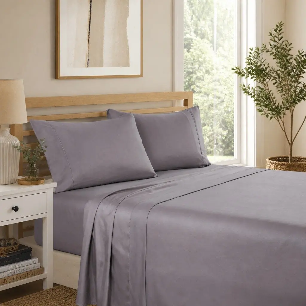 4 Piece Sheet Set Ultrasoft Satin Weave Double Bed 1200TC