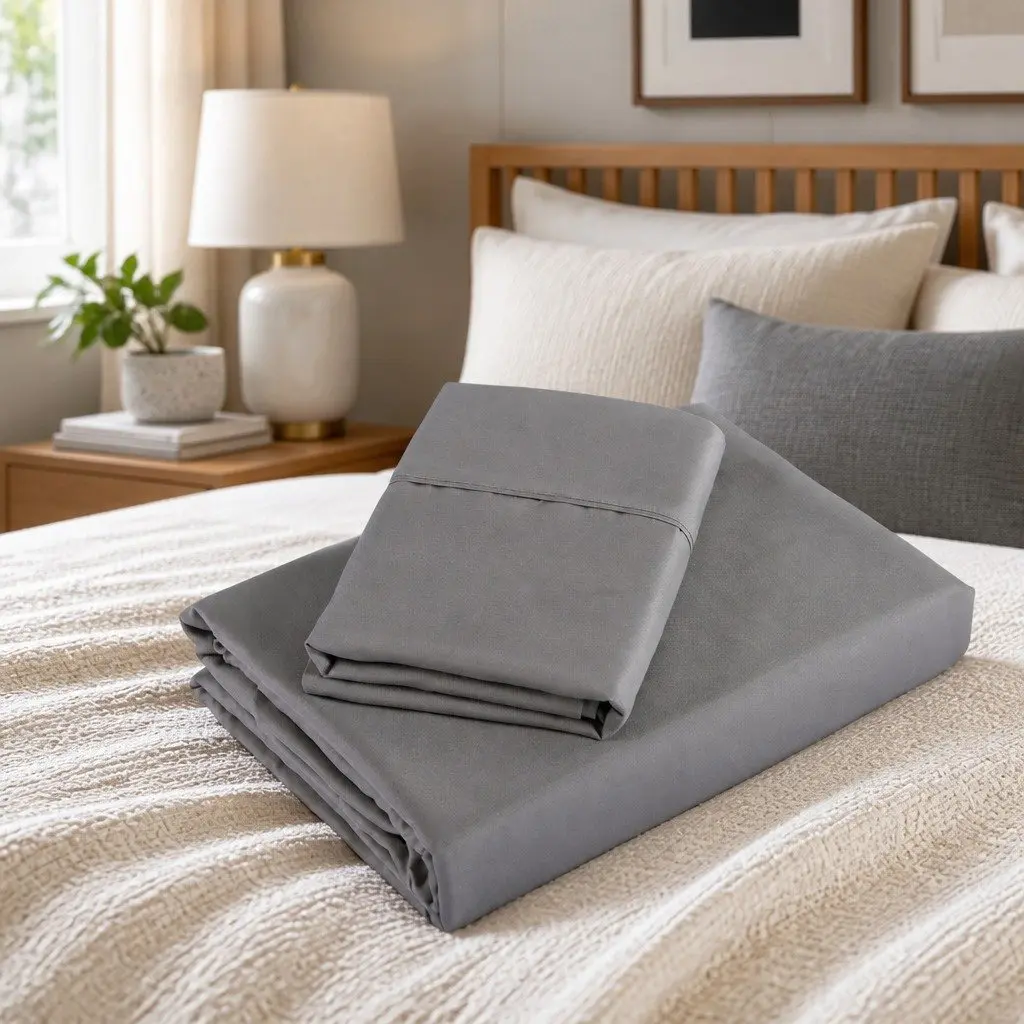 4 Piece Sheet Set Ultrasoft Satin Weave Double Bed 1200TC