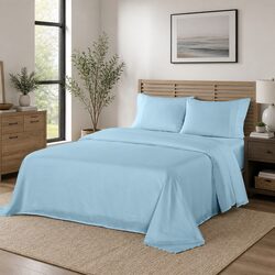 Friendly 4 Piece Sheet Set for Double Bed – Sky Blue