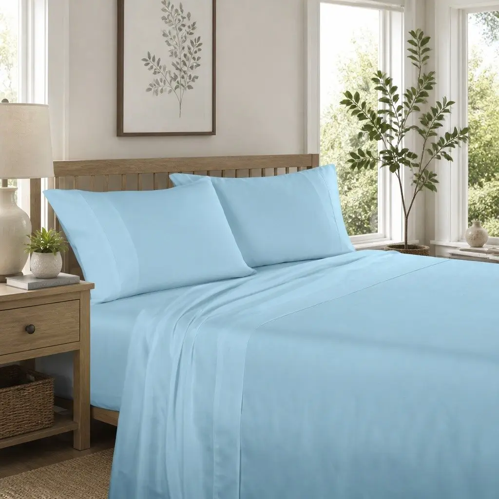King Sheet Set 1200TC Satin Weave 4 Piece Bedding Pillowcases Flat Fitted
