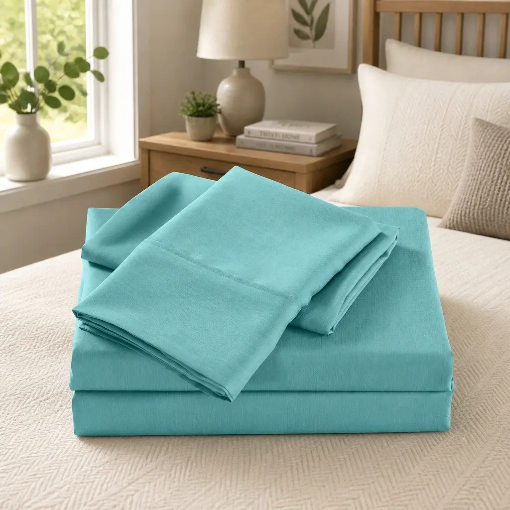 Bamboo Cooling Sheet Set King Size 2000TC Aqua Breathable Moisture Wicking Hypoallergenic