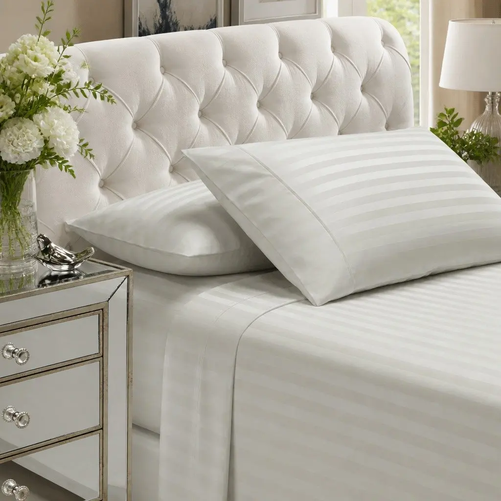 Queen Damask Stripe Sheet Set
