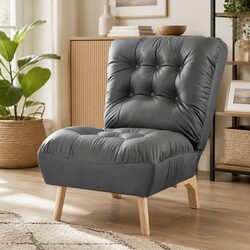 Accent Recliner Chair Adjustable Backrest Grey Lounge Sofa Relaxation