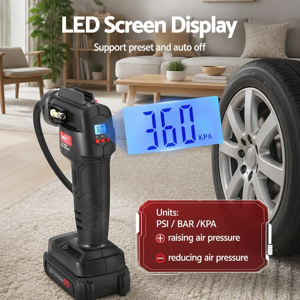 Cordless Air Compressor Portable Tyre Inflator 20V 120PSI