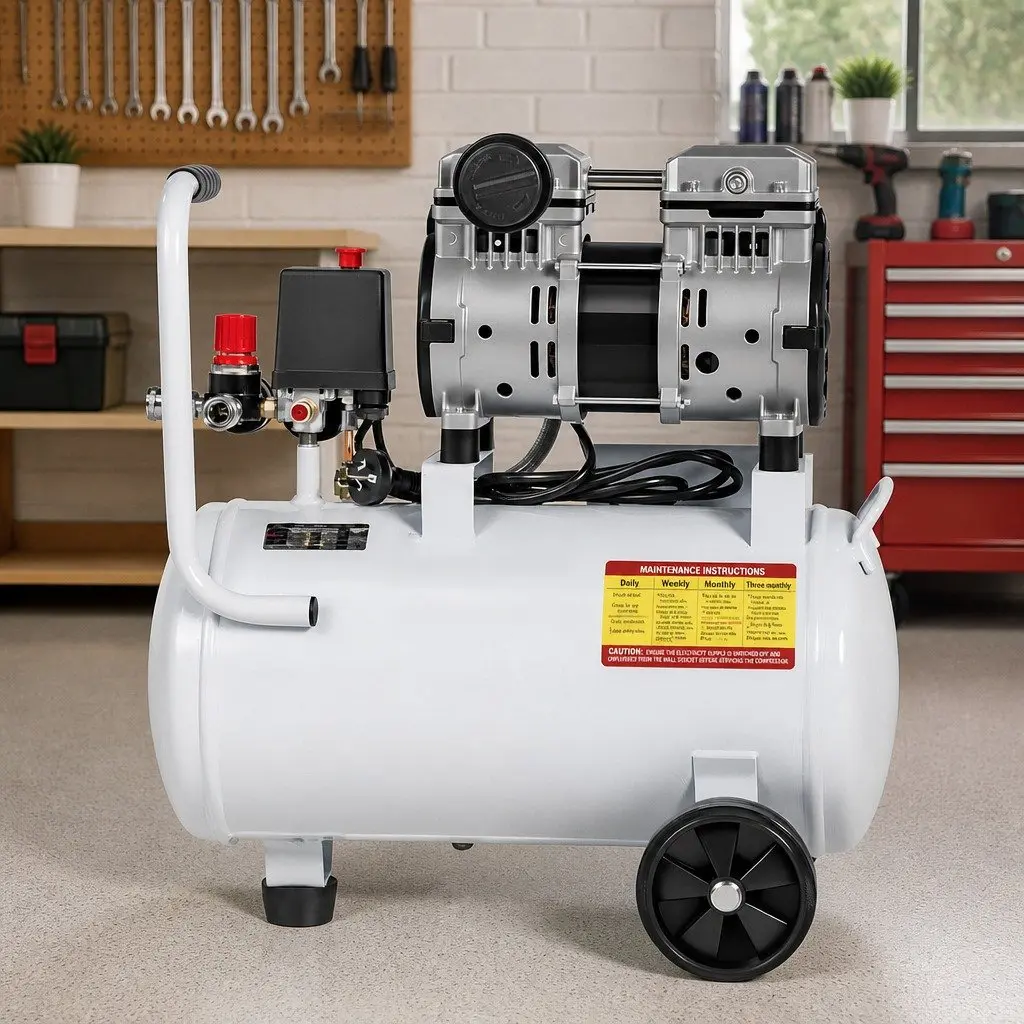 Air Compressor 24L Tank Portable Quiet Oil-Free Tyre Inflator Electric Power