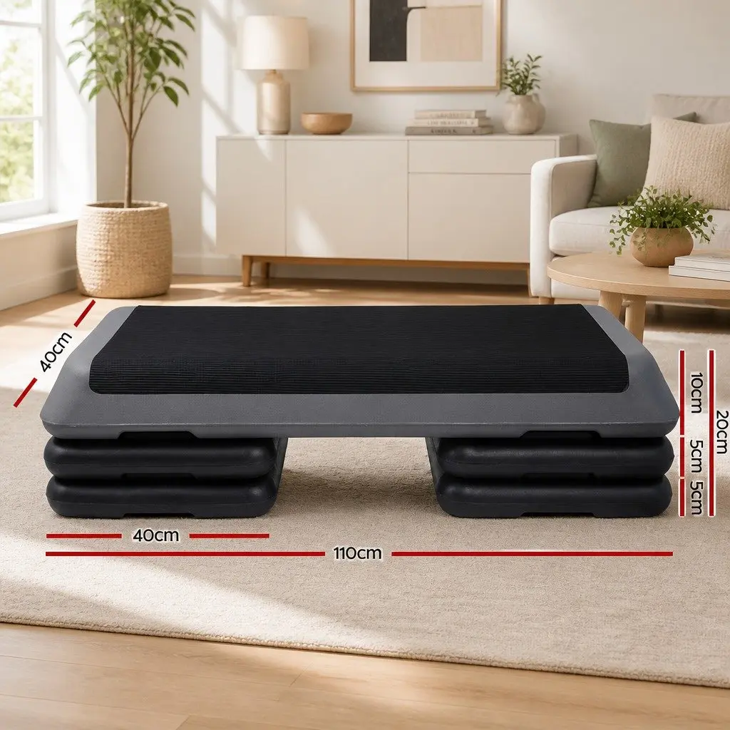 Aerobic Step Exercise Stepper 3 Level Adjustable 110cm Gym Home Fitness Training