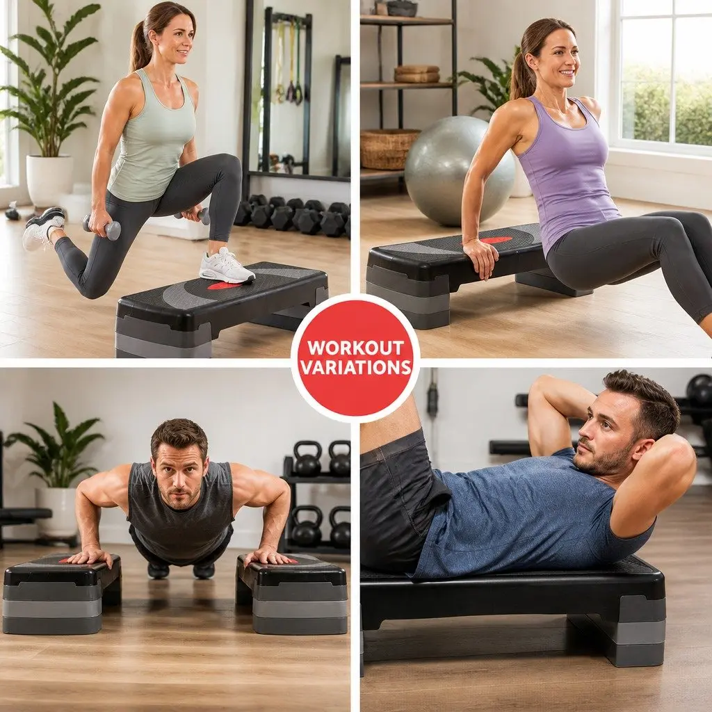 Aerobic Step Adjustable 3 Level Fitness Bench Anti-Slip Surface Wide Stepping Platform