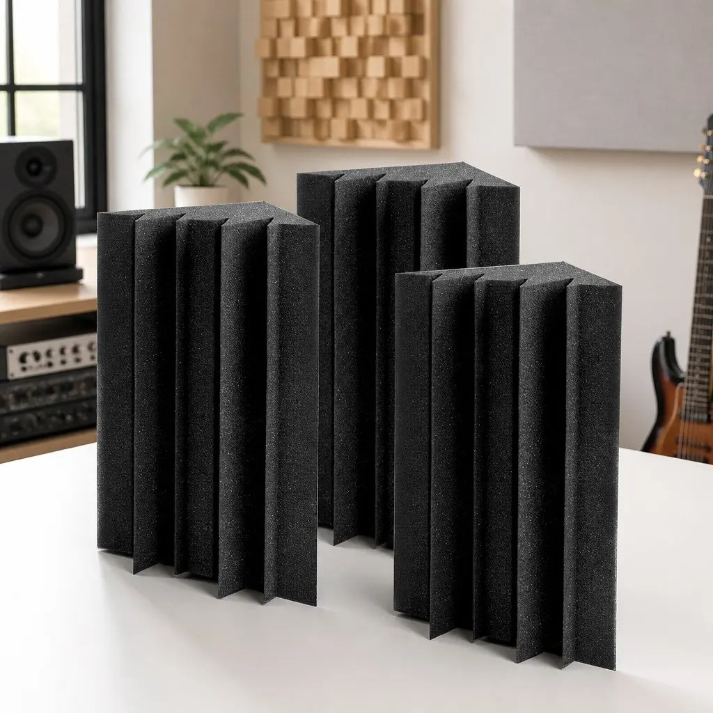 Corner Bass Trap Acoustic Foam 20 Piece Black Sound Absorption Treatment