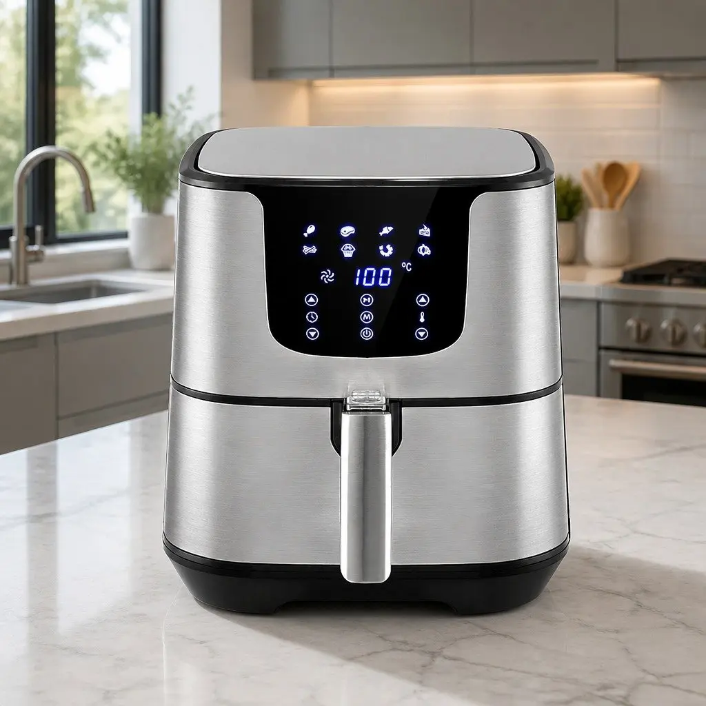 Air Fryer 7L LCD Touch Control Black Stainless Steel Cooking Frying
