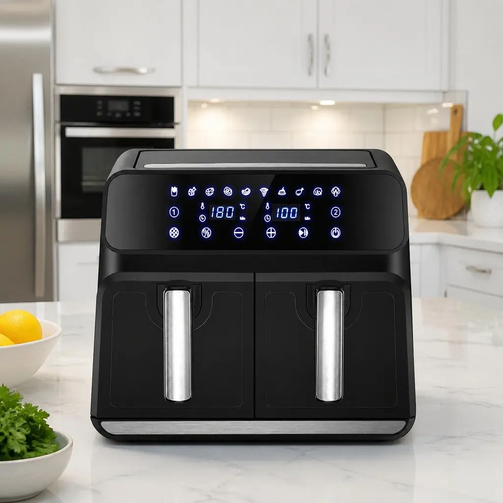 Air Fryer 8L Dual Zone Digital Touch Control Black