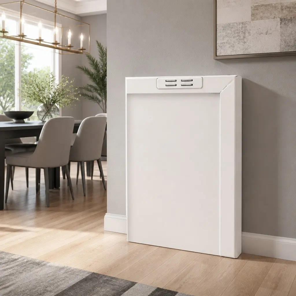 Buffet Sideboard Storage Cabinet White Cold Rolled Steel 100cm W x 40cm D x 64cm H