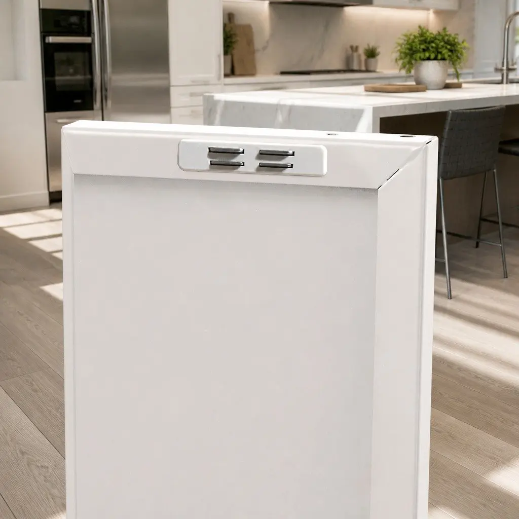Buffet Sideboard Cabinet White Metal with Adjustable Shelves and Hooks 80cm x 40cm x 1015cm
