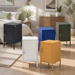Enhance Your Bedroom with This Green Metal Storage Cabinet