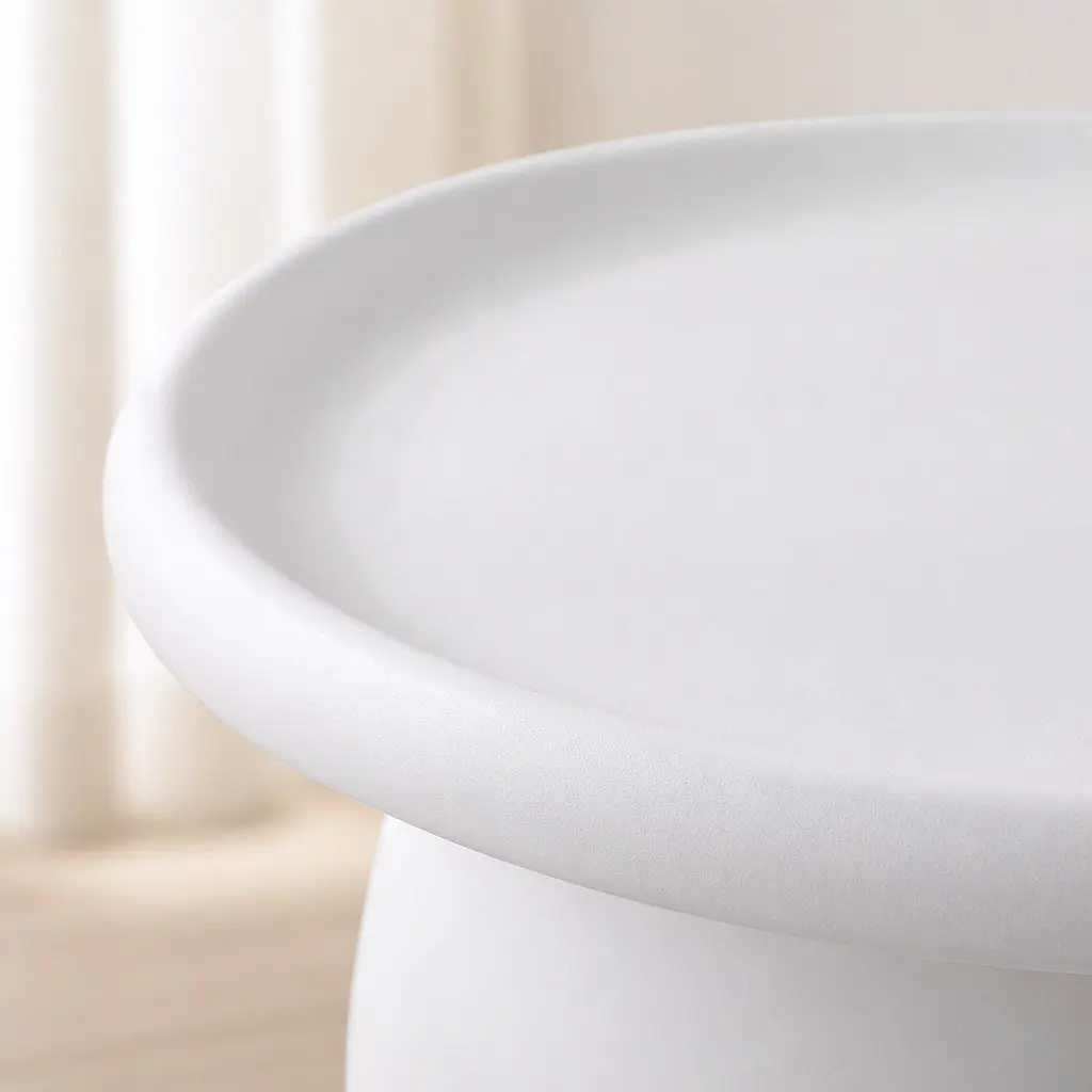 Round Coffee Table 71CM Pedestal Base Living Room Furniture White