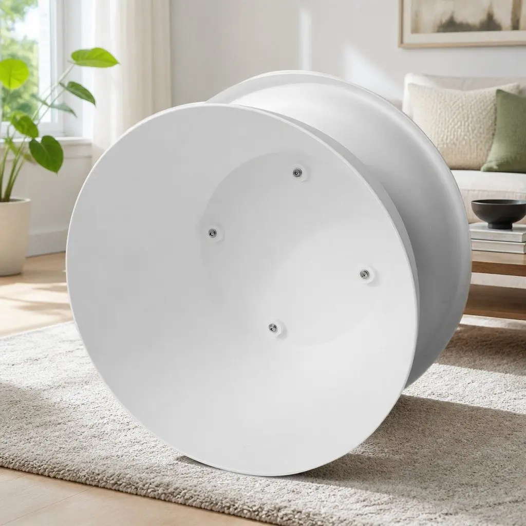 Round Coffee Table 71CM Pedestal Base Living Room Furniture White