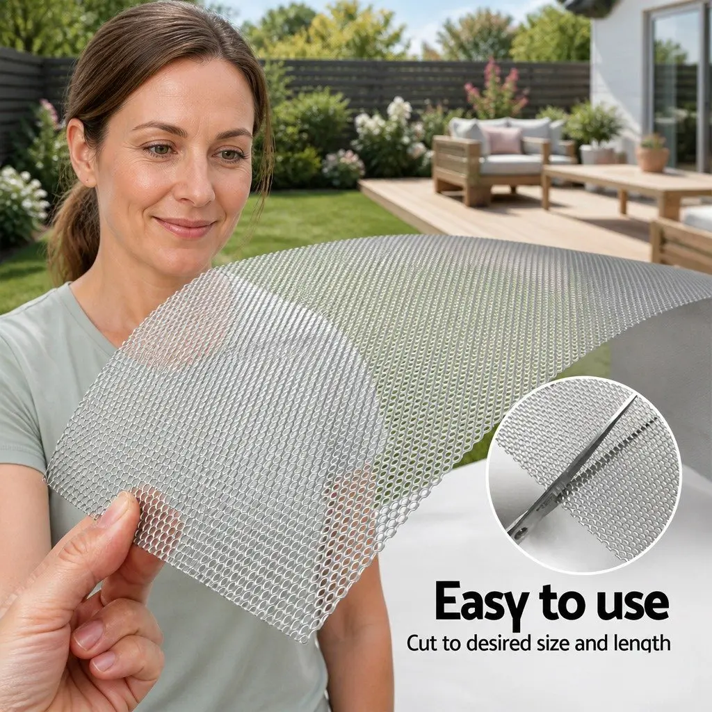 Gutter Guard Aluminium Mesh 100x20cm Silver Leaf Debris Protection 60M