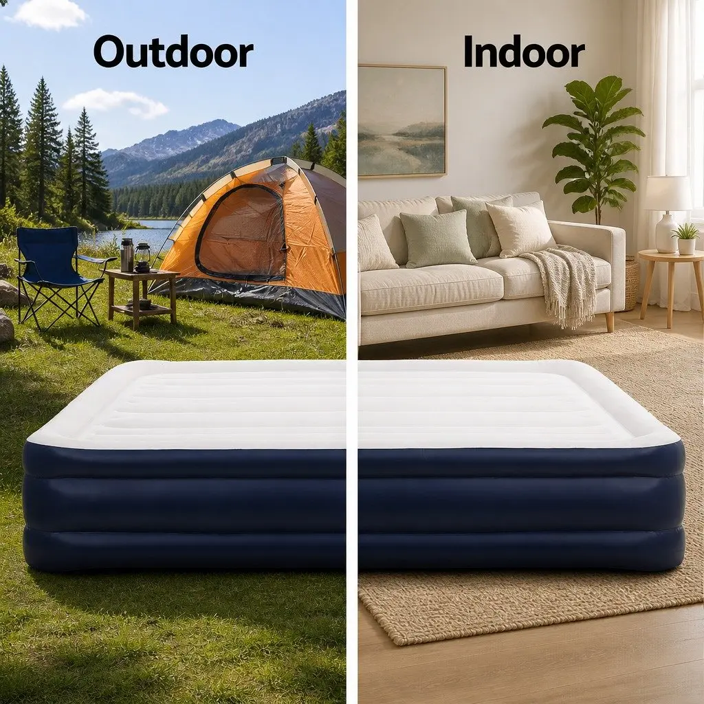 Double Air Mattress Flocked Sleeping Surface 46cm
