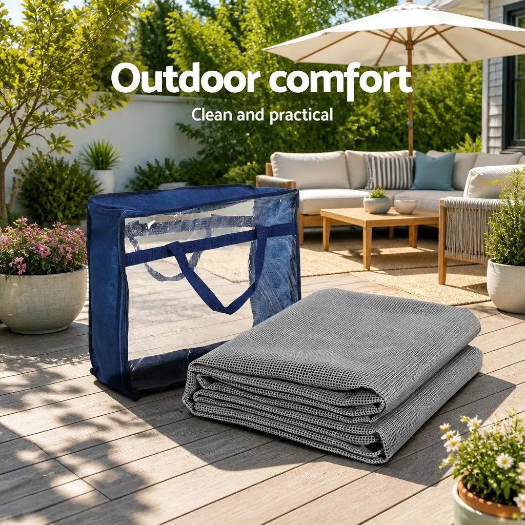 Caravan Matting Heavy-duty Grey 4M x 2.5M Breathable Non-slip Mesh Outdoor