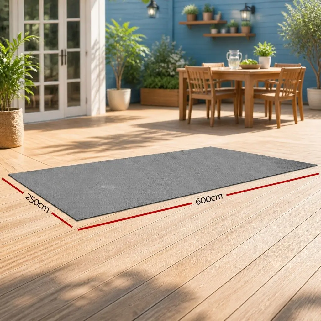 Caravan Camping Accessories Breathable Grey Floor Mats 6M x 2.5M Heavy-duty Non-slip