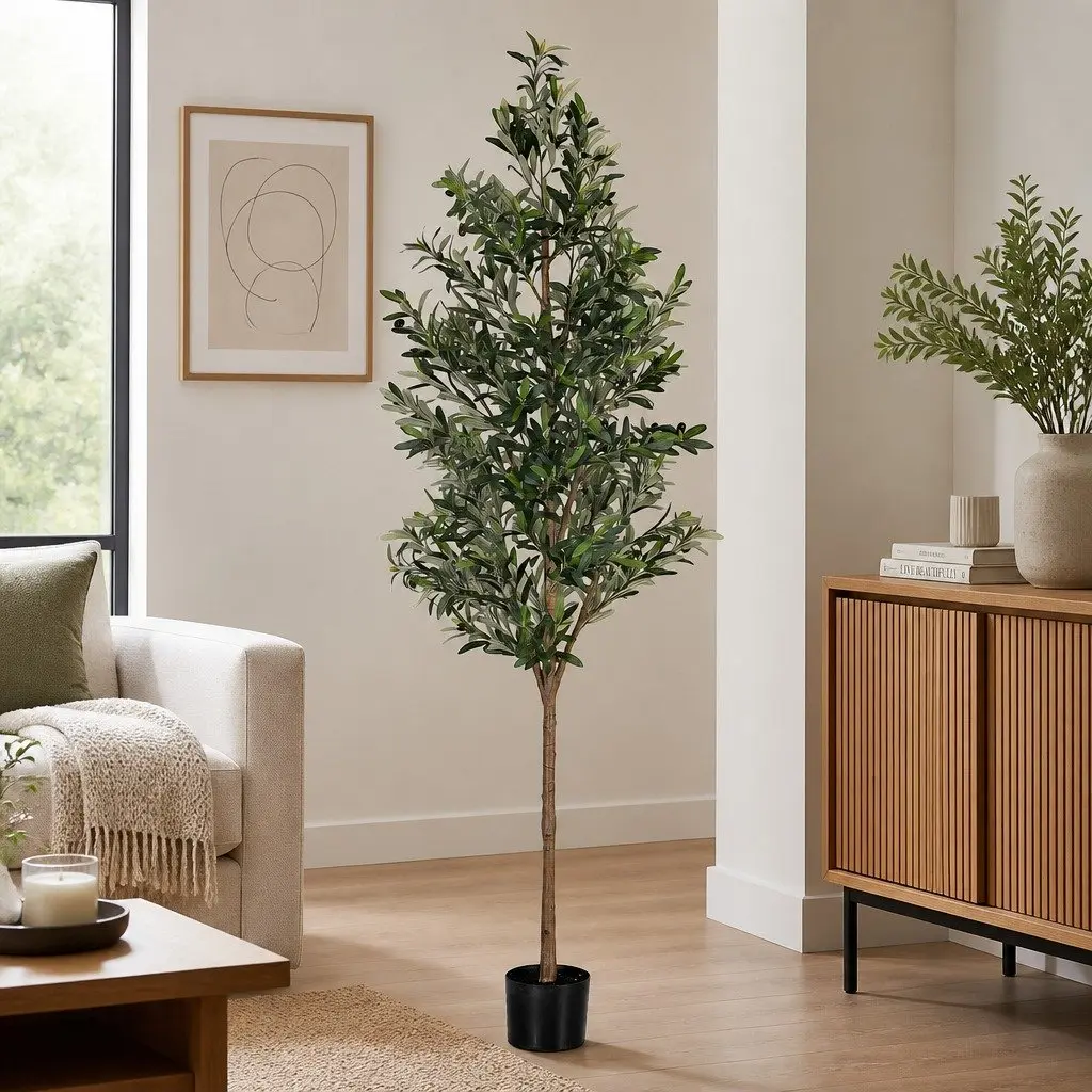 Artificial Olive Tree 210cm Indoor Outdoor Decor Faux Plant Green Lifelike Home