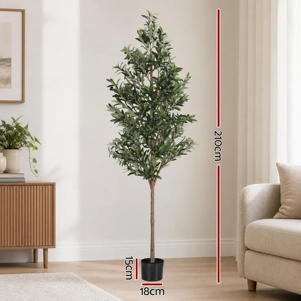 Artificial Olive Tree 210cm Indoor Outdoor Decor Faux Plant Green Lifelike Home