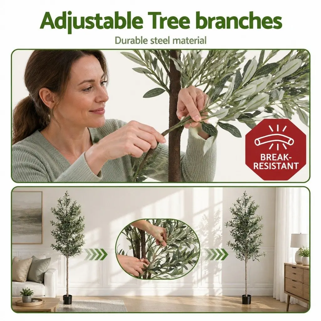 Artificial Olive Tree 210cm Indoor Outdoor Decor Faux Plant Green Lifelike Home
