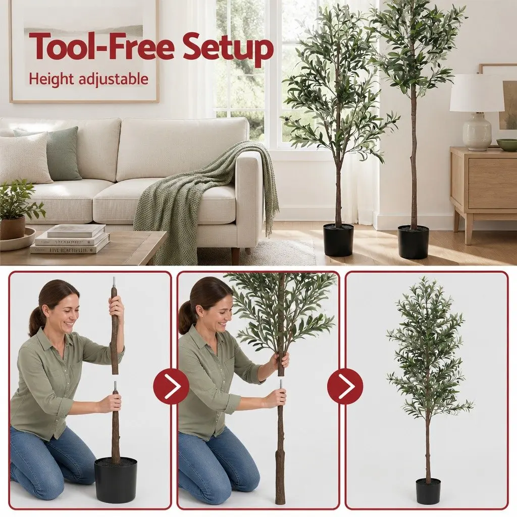 Artificial Olive Tree 210cm Indoor Outdoor Decor Faux Plant Green Lifelike Home